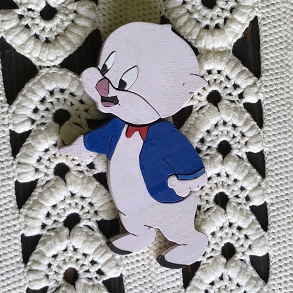 Looney Tunes Porky the Pig Woodwork Vintage Decor - Picture 9 of 10